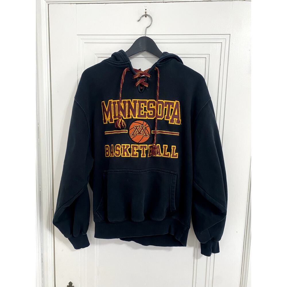 Minnesota Gopher Basketball Stitched Hoodie Size Small